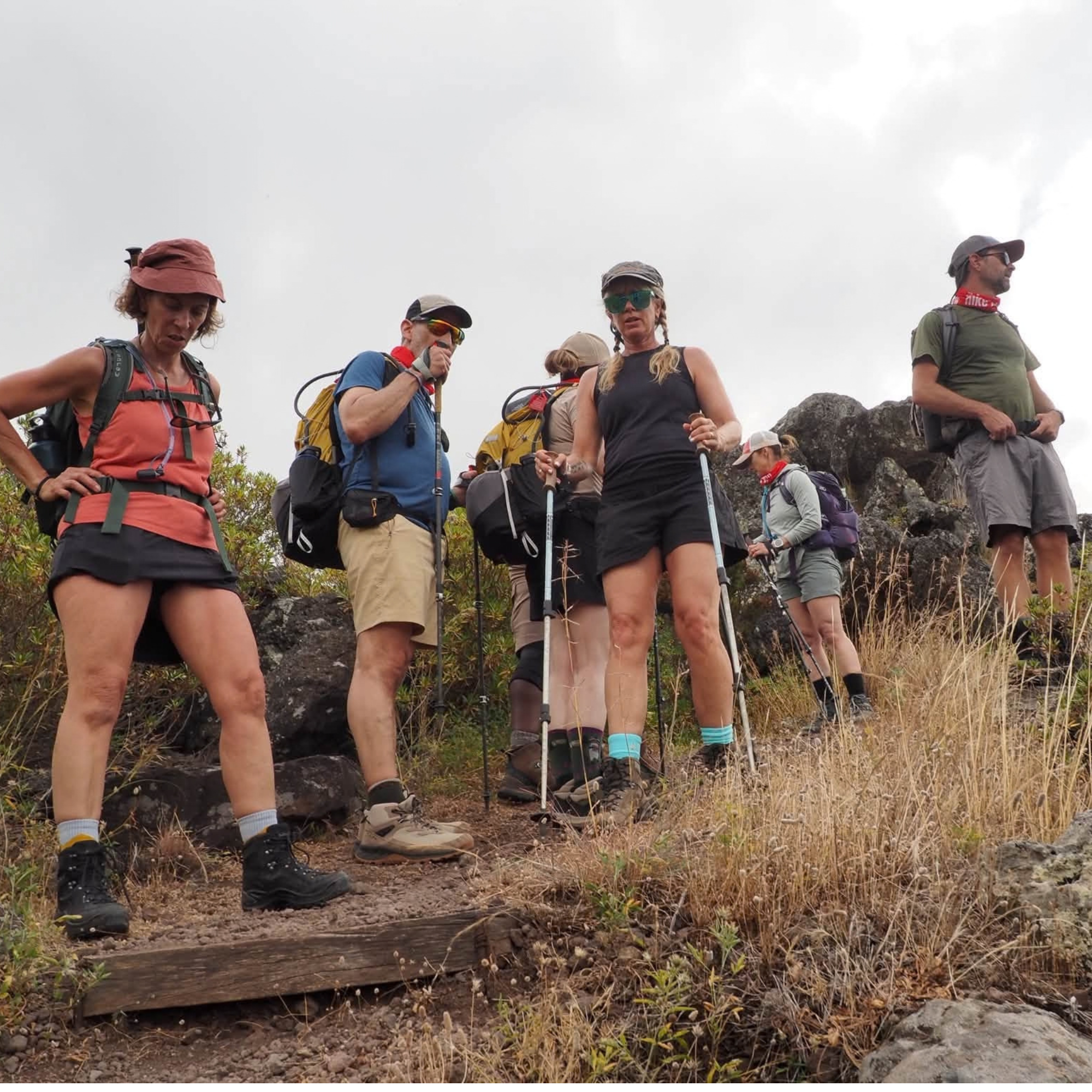 People spending time together on an outdoor trail